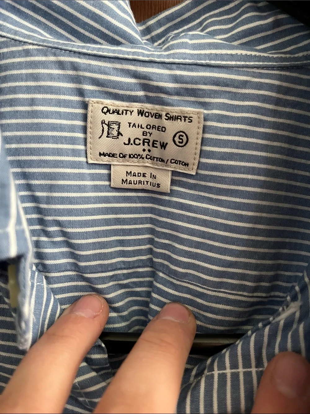 J. Crew Light Blue and White Striped Button-Down Shirt